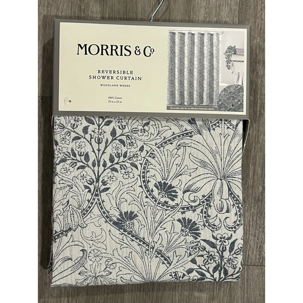 William Morris & Co Woodland Weeds Textured Fabric Shower Curtain 100% Cotton